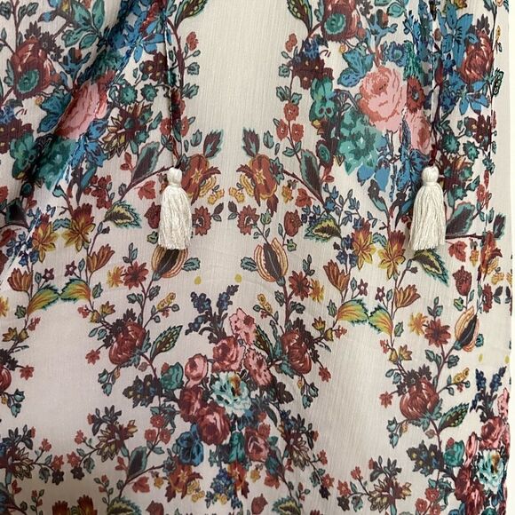 Lucky Brand | Boho Floral Hi Lo Strappy V Neck Maci Dress | S - Picture 3 of 5